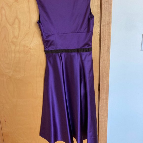 MIU MIU Purple Satin Cocktail Dress Size 42 - Picture 5 of 7